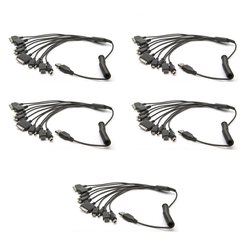 

5 шт., универсальный USB-кабель для передачи данных, 10 в 1