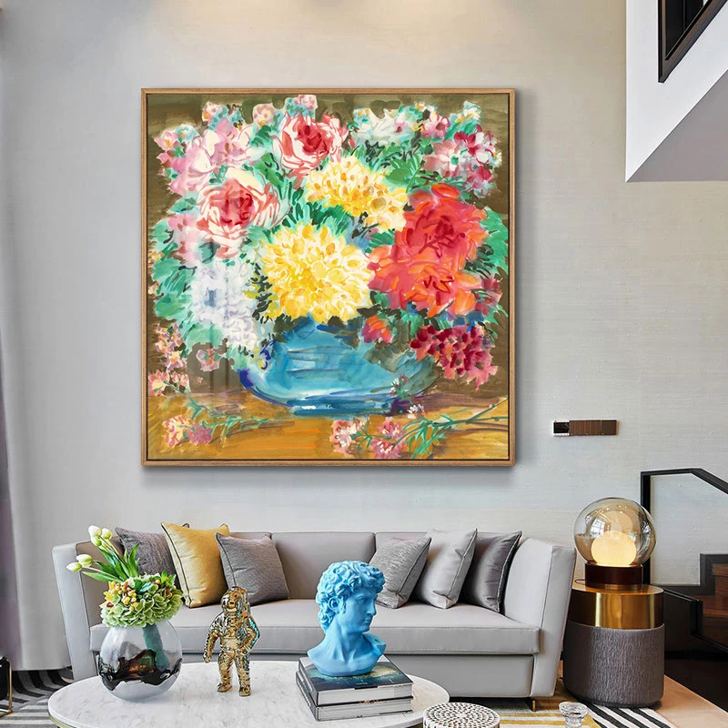 Современная абстрактная акварельная живопись на холсте цветочные постеры и