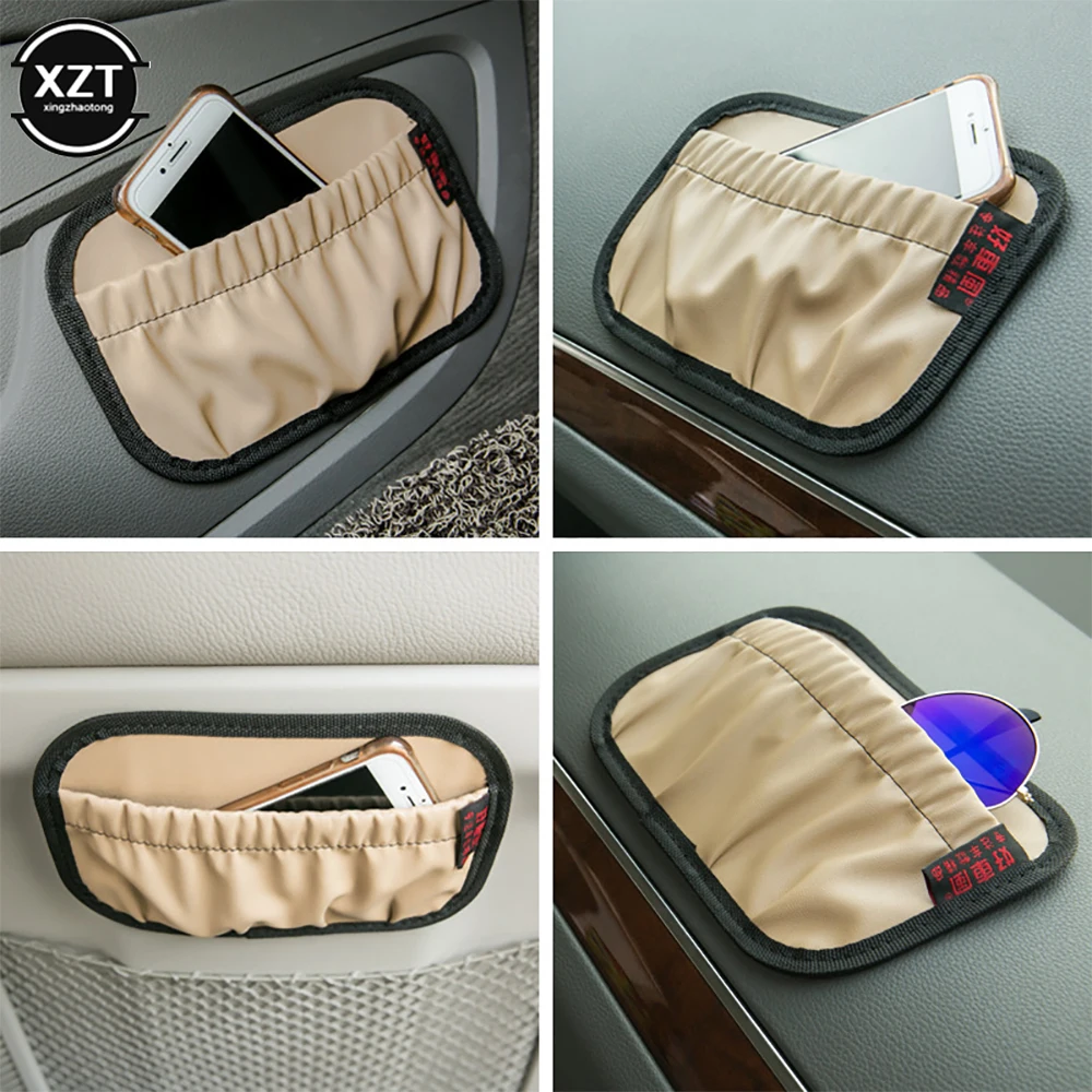 

Universal Stowing Tidying Leather Car Storage Net Bag Automotive Pocket Car Seat Back Car Organizer Box Purses Car Accessories