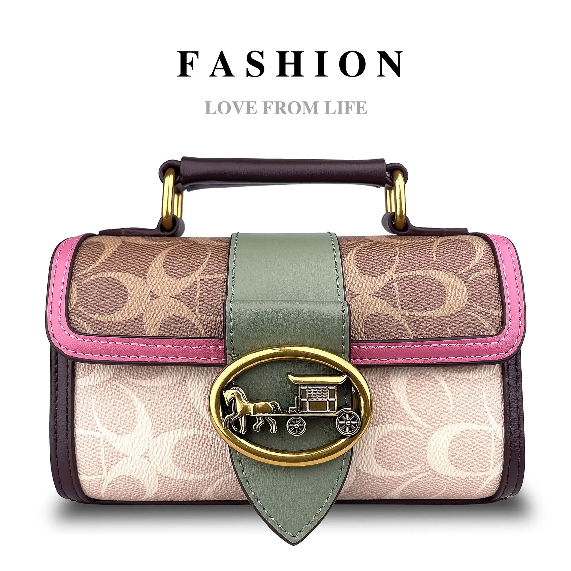 

New simple fashion small handbag 2022 color bump cross-body female bag chain one shoulder bag senior carriage bag W906
