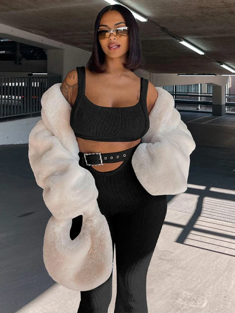 Женский комплект из топа и длинных брюк летний двух предметов для отпуска 2023