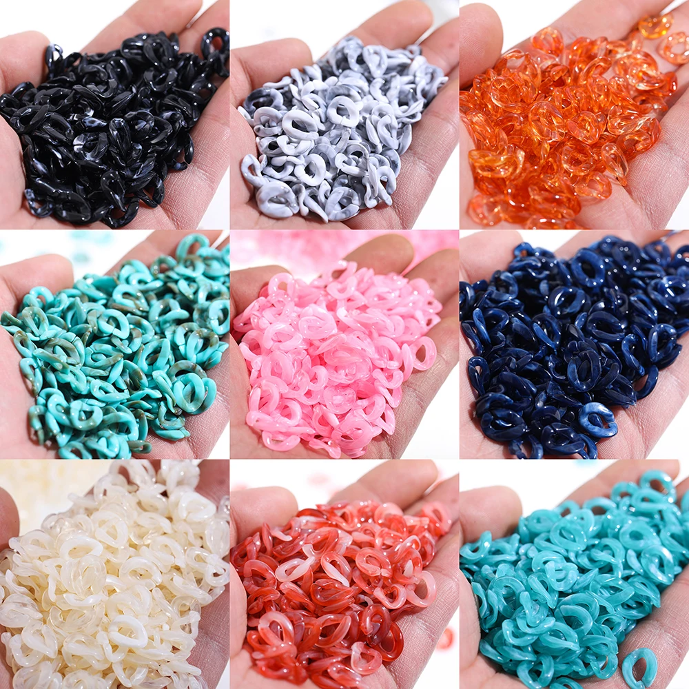 

30pcs 13x10mm Multicolor Acrylic Twisted Chains Assembled Parts Beads for Women Pendant Necklace Jewelry Findings Accessories