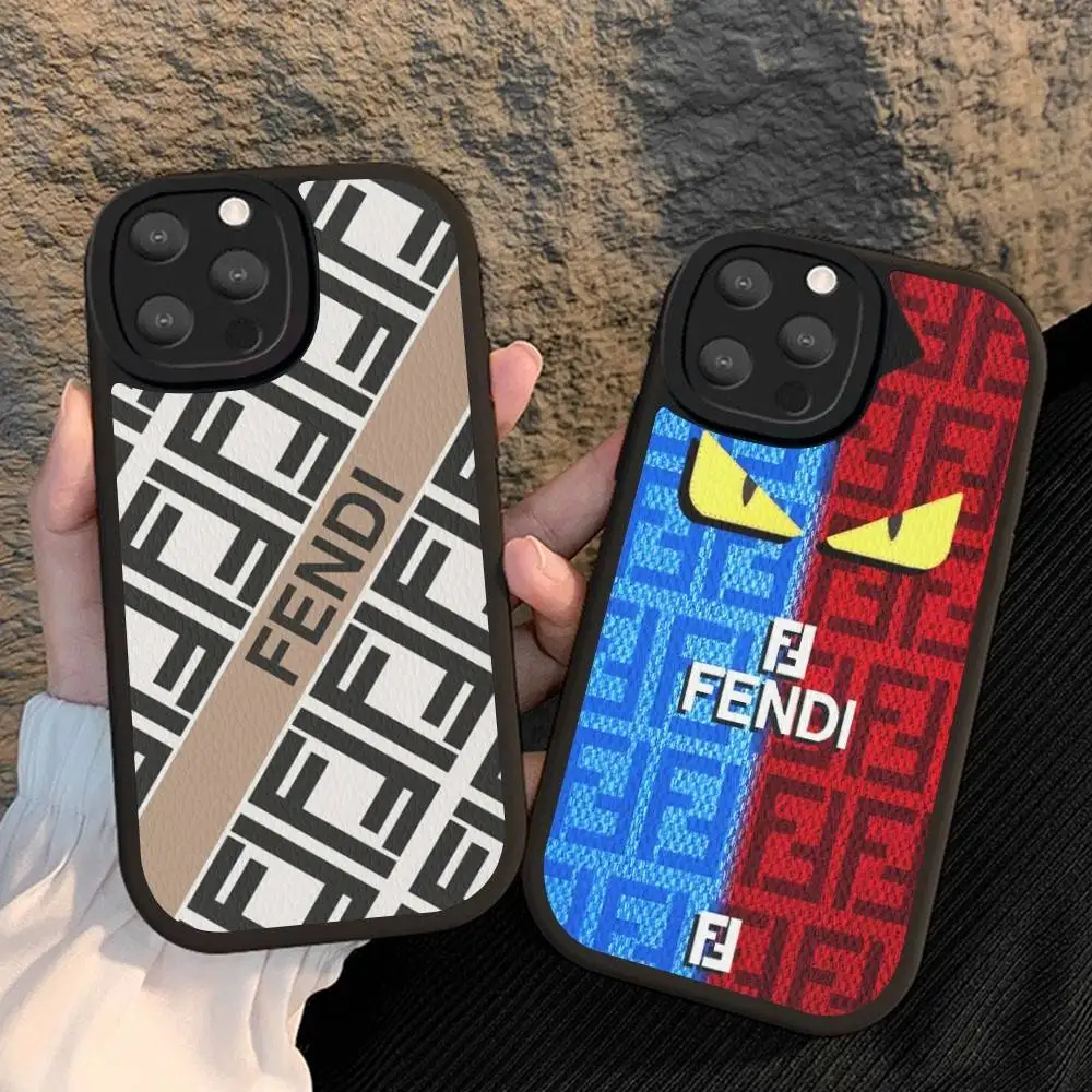 Фото Роскошный чехол для телефона с логотипом F-fendi для iPhone 16 15 14 13 Pro Max 11 12 Plus, кожаный силиконовый чехол №4