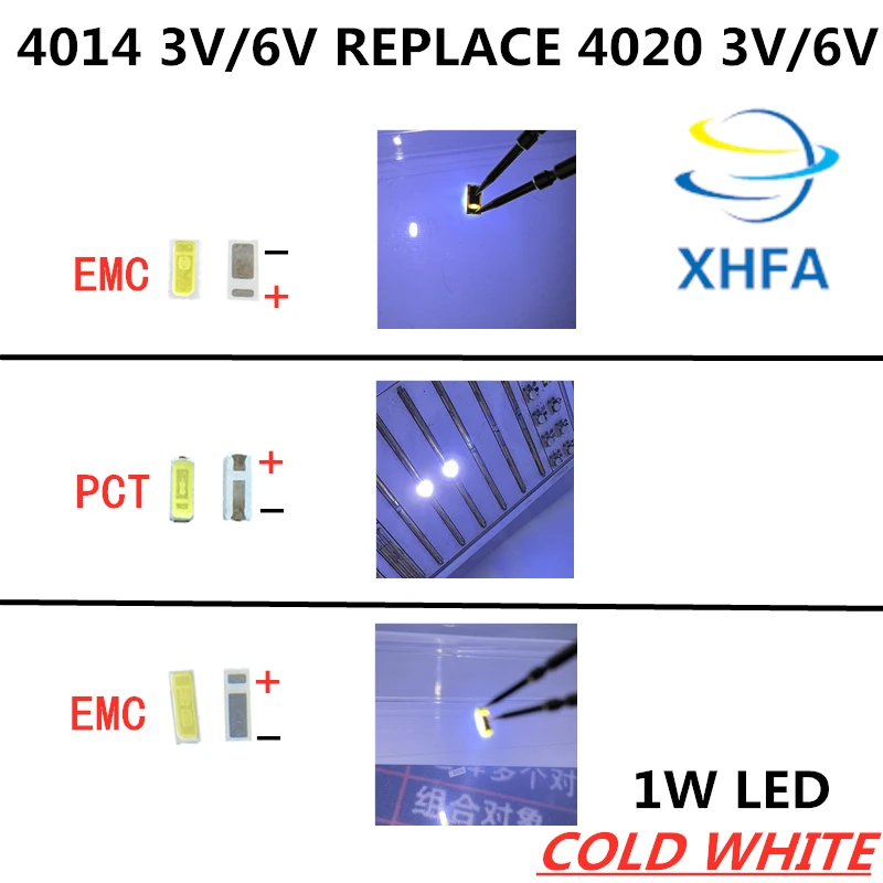 100 шт. 4014 Замена 4020 SMD СВЕТОДИОДНЫЙ ные бусины холодный белый 0 5 Вт 1 3 в 6 ма для