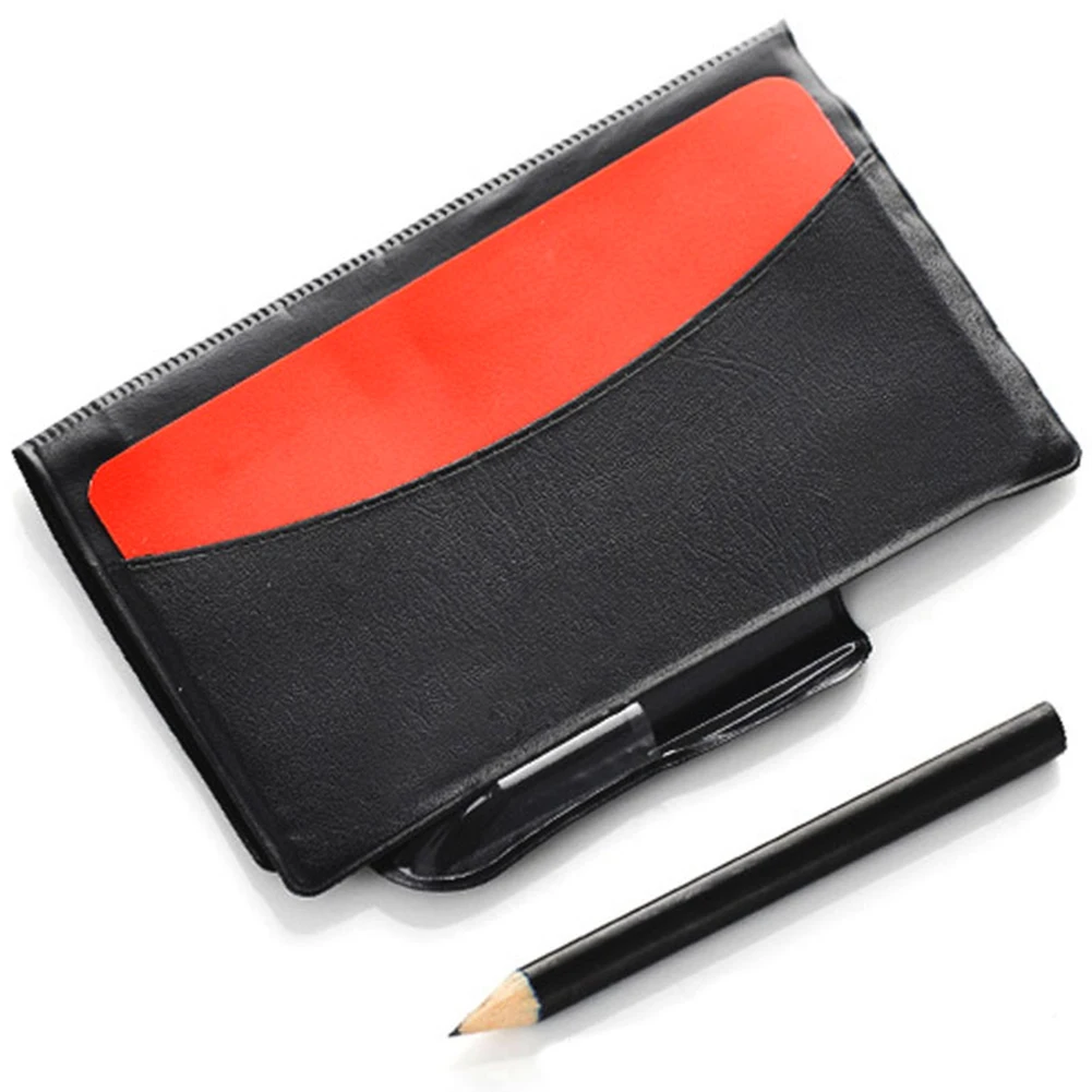 

For Soccer Games Portable Red/yellow Cards Convenient Sport Match With Case+Pencil Soccer Referee Training Accessories