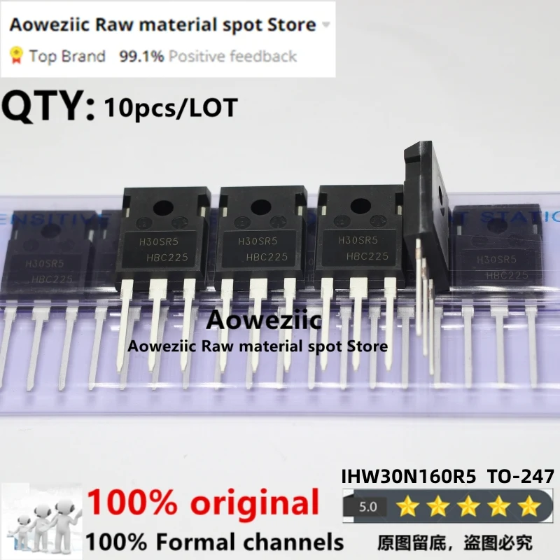 

Aoweziic 2022+ 100% New Imported Original IHW30N160R5 H30SR5 TO-247 IGBT Single Tube 30A 1600V