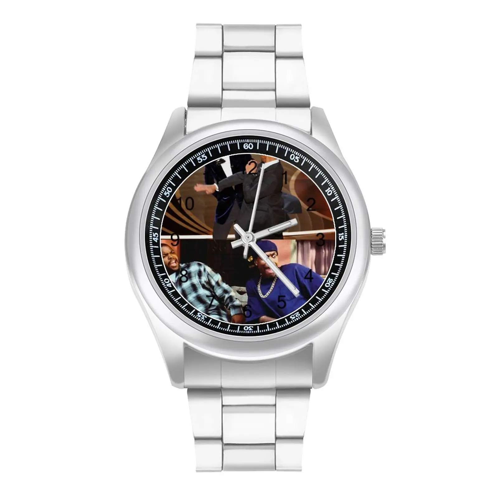 

Will Smith Slaps Chris Rock Quartz Watch Damn Reaction Stainless Design Wrist Watch Couple Business Cool Upwrist Wristwatch