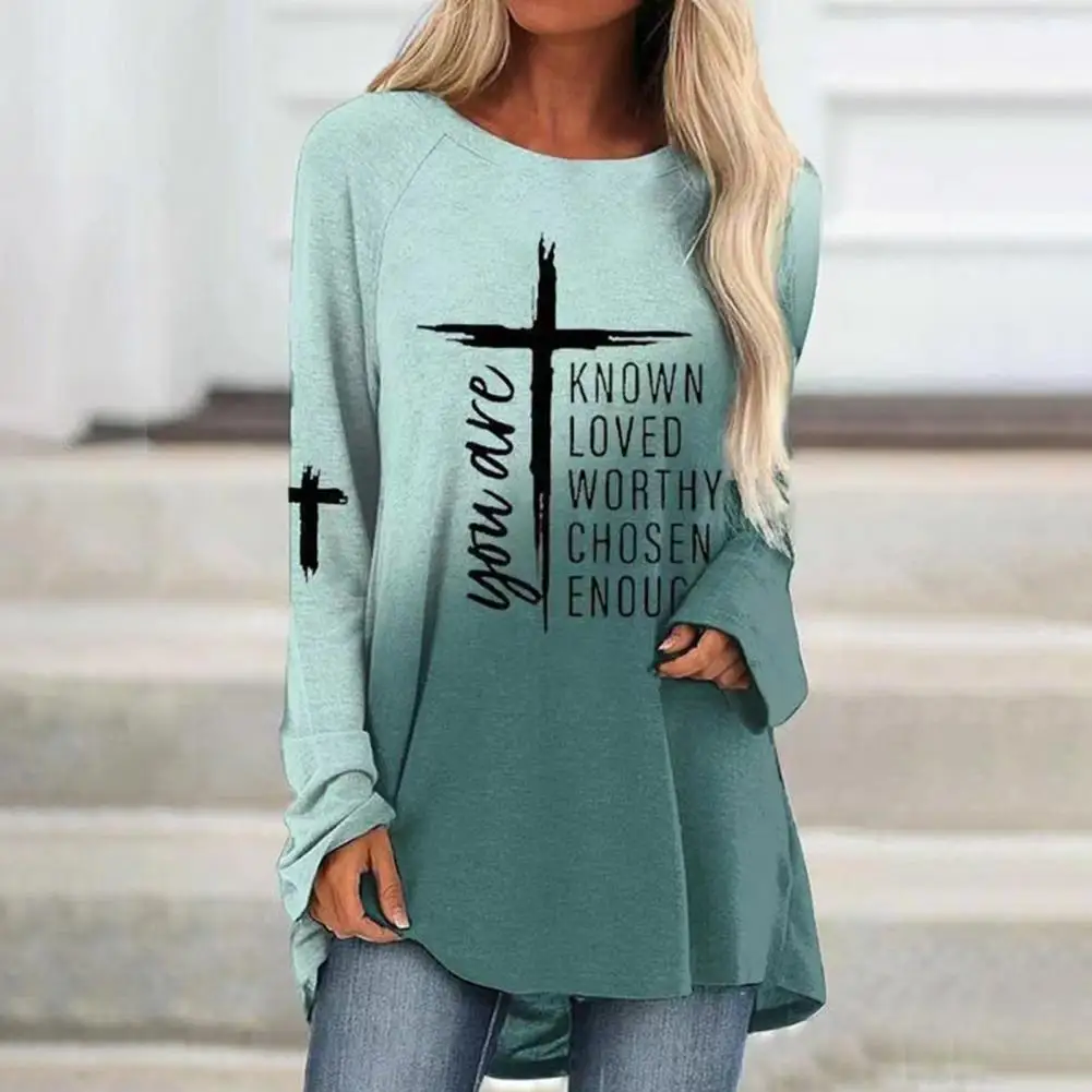 

Женская блузка с круглым вырезом, элегантная уличная одежда, блузка с круглым вырезом и алфавитом, Женский пуловер для вечерние