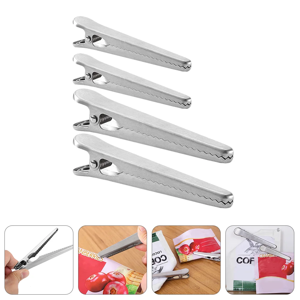 

Clips Sealing Clip Steel Clamp Sealer Snack Fresh Stainless Kitchen Chip Clamps Seal Keeping Storage Snacks Jaw Practical Packet