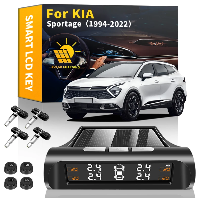 

Car Solar TPMS Tyre Pressure Monitoring System External Sensors Digital LCD Display For KIA Sportage QL SL JE KM NB 1994-2022