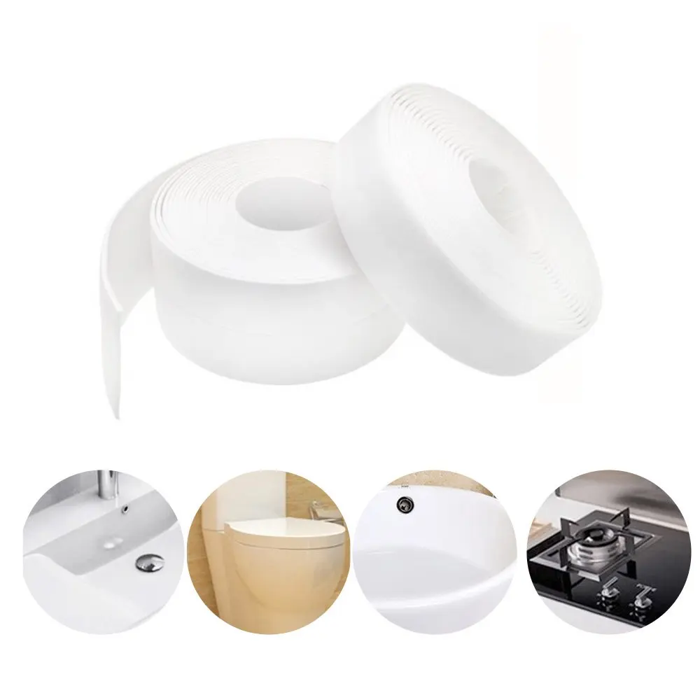 

2022 Bathroom Shower Sink Bath Sealing Strip Tape White PVC Self adhesive Waterproof Wall Sticker for Bathroom Kitchen