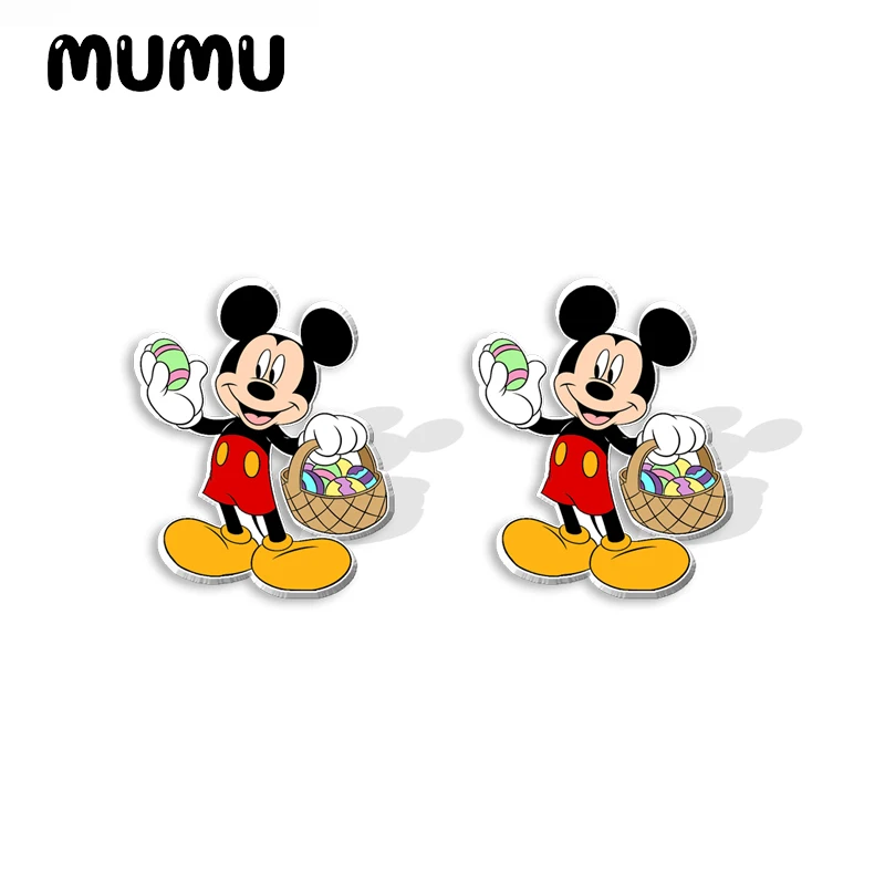 2024 Новые Пасхальные серьги-гвоздики с Микки и Минни Дейзи Плутон Ститч акриловые