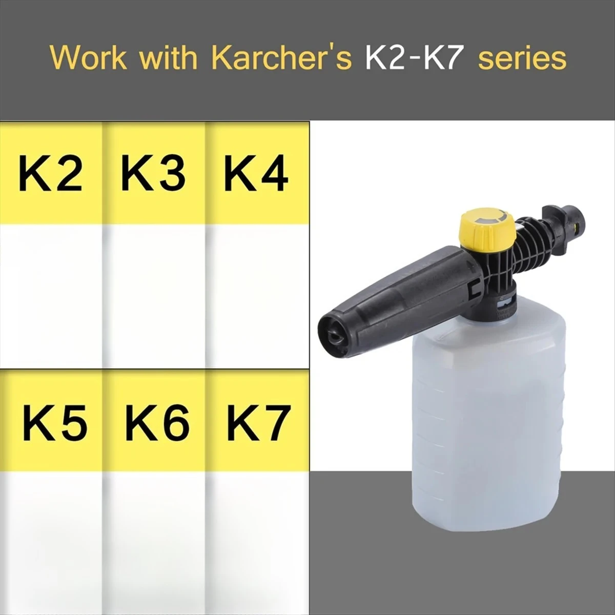 Подходит для моек высокого давления Karcher серий K2K3K4K5K6K7: пенная насадка-пушка 0.6 л, регулируемая снегоуборочная насадка, комплект для чистки. (art.: 3920d974e82a0) - 3920d974e82a0
