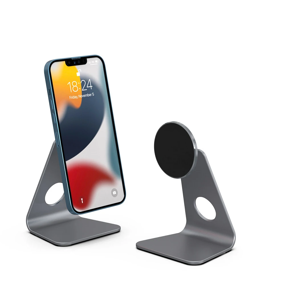 

Магнитный Настольный держатель для телефона Iphone 13 12 Pro/Pro Max /Mini/алюминиевый сплав регулируемая настольная подставка Совместимый Чехол Magsafe