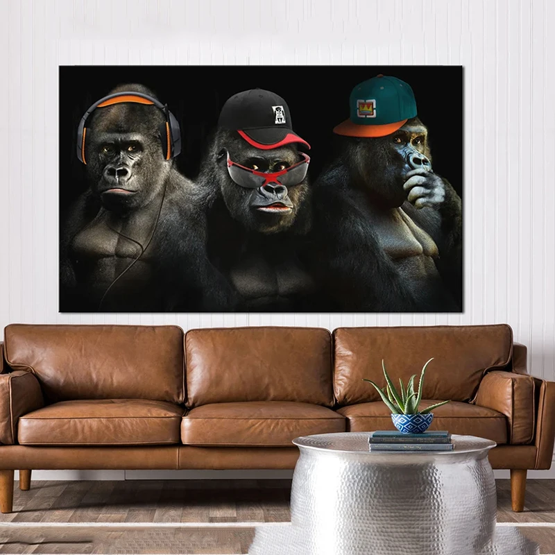 

Dj Gorilla Canvas Painting Monkeys Posters and Prints Funny Animal Painting Wall Art Decoration Picture Living Room Home Decor