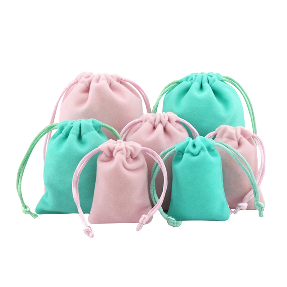 

50 шт., маленькие Бархатные Мешочки для ювелирных изделий, 5x7 см, 7x9 см, 10x12 см