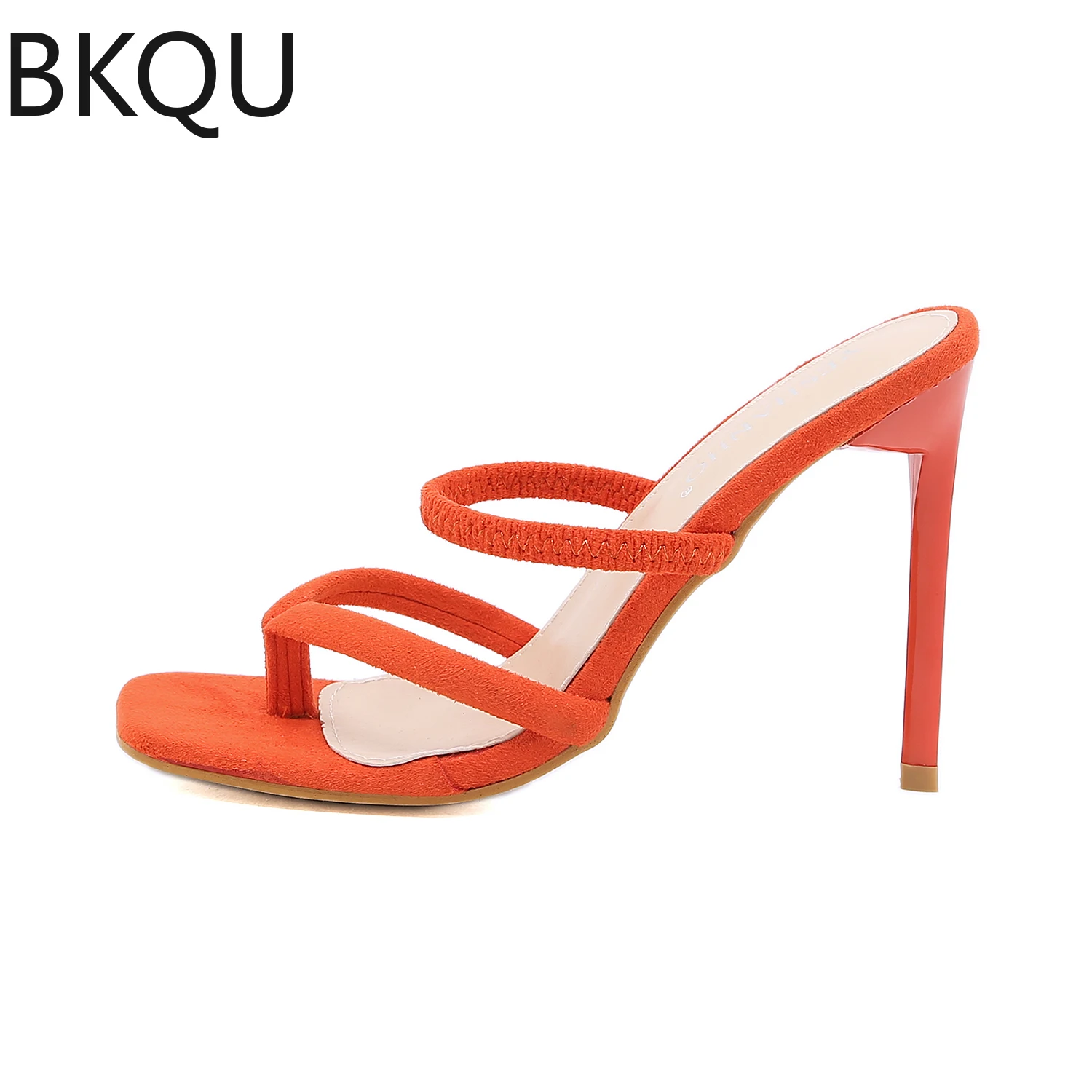 

2022 Summer New Solid Color High Heel Women's Shoes Outdoor Square Toe Sandals Sexy Stiletto