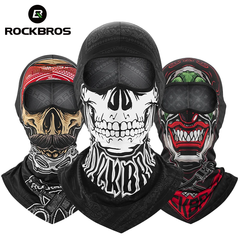 

ROCKBROS крутая Мужская мотоциклетная Балаклава, Череп, мягкий узор, велосипедная шапка, маска на Хэллоуин, подкладка для шлема, дышащая подсветка