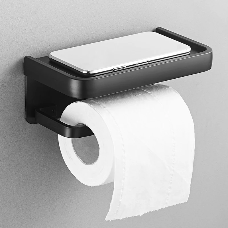 

Держатель для туалетной бумаги, многофункциональная полка для хранения в ванной комнате, держатель рулонной бумаги, самоклеящиеся аксессу...