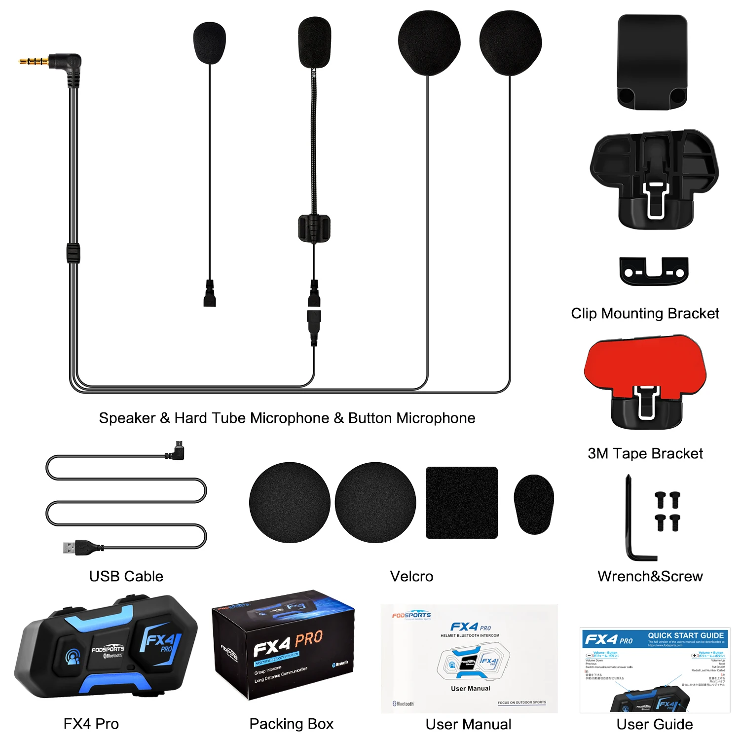 

Fodsports FX4 Pro 4 гонщики 1000 м полнодуплексный домофон мотоциклетная гарнитура шлем домофон Bluetooth 5,0 Intercomunicador Moto