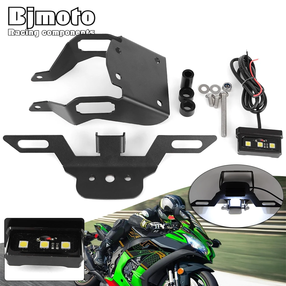 

ZX-10R ZX10R Sport Bike Rear License Plate Bracket Holder Plate Light For Kawasaki ZX-10R ZX 10R 2017 2018 2019 2020 2021