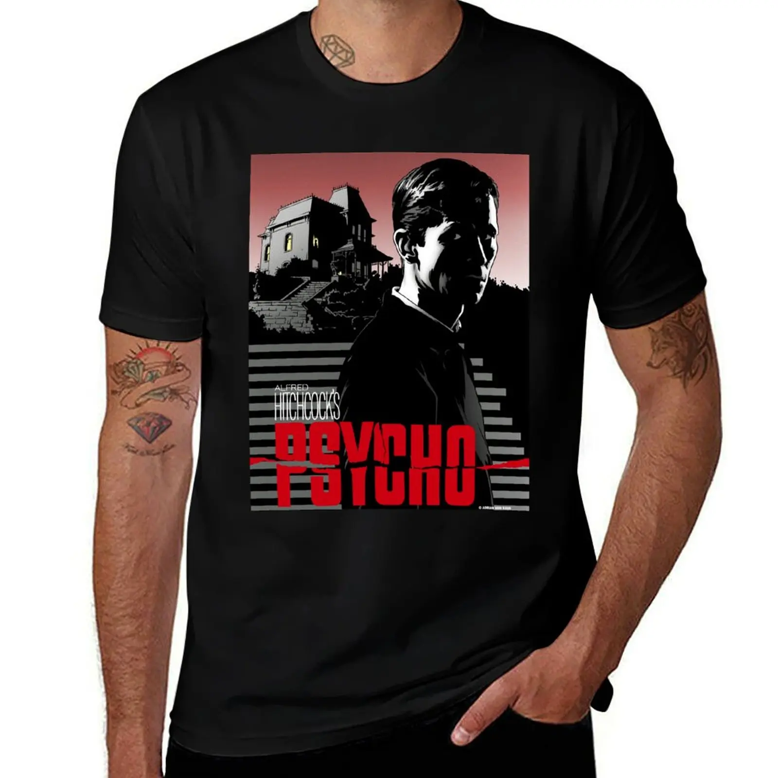 Футболка Альфреда Хичкока PSYCHO (1960) от Adrian Vom Baur простые таможенные дизайнерские
