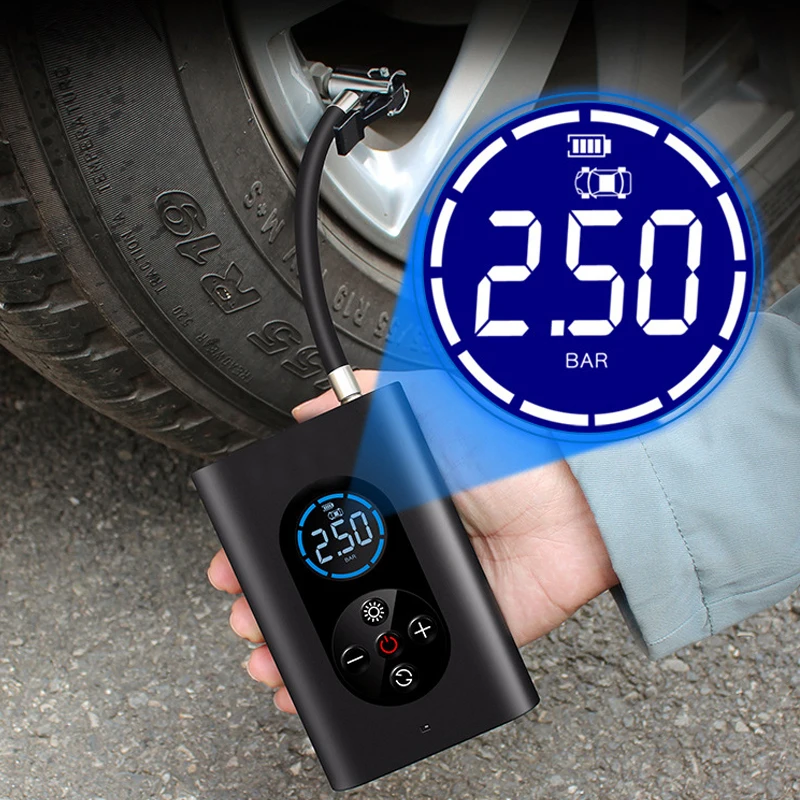 

Wireless 150PSI Car Tire Inflator Portable Car Inflatable Pump with HD Digital Screen Air Compressor for Automobiles Motorcycle
