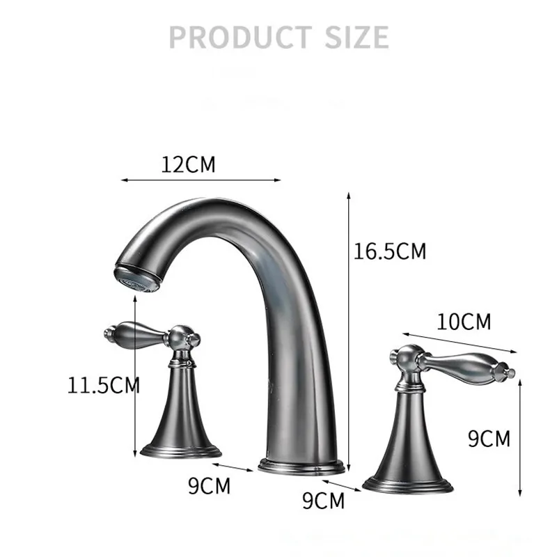 Смеситель для раковины Tuqiu латунный серый широко распространенный смеситель