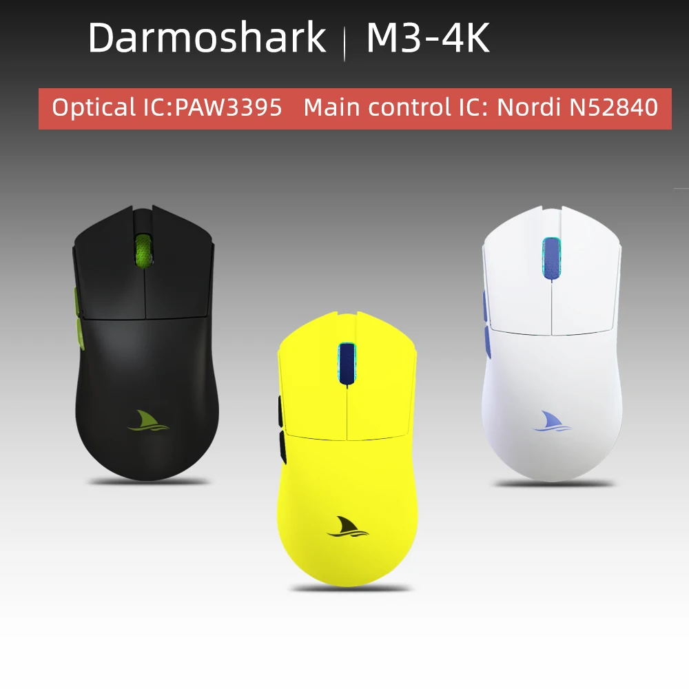 Беспроводная мышь Motospeed Darmoshark M3 4K, геймерская Bluetooth Проводная эргономичная мышь 26000DPI PAW3395 для компьютера, ПК, ноутбука мыши