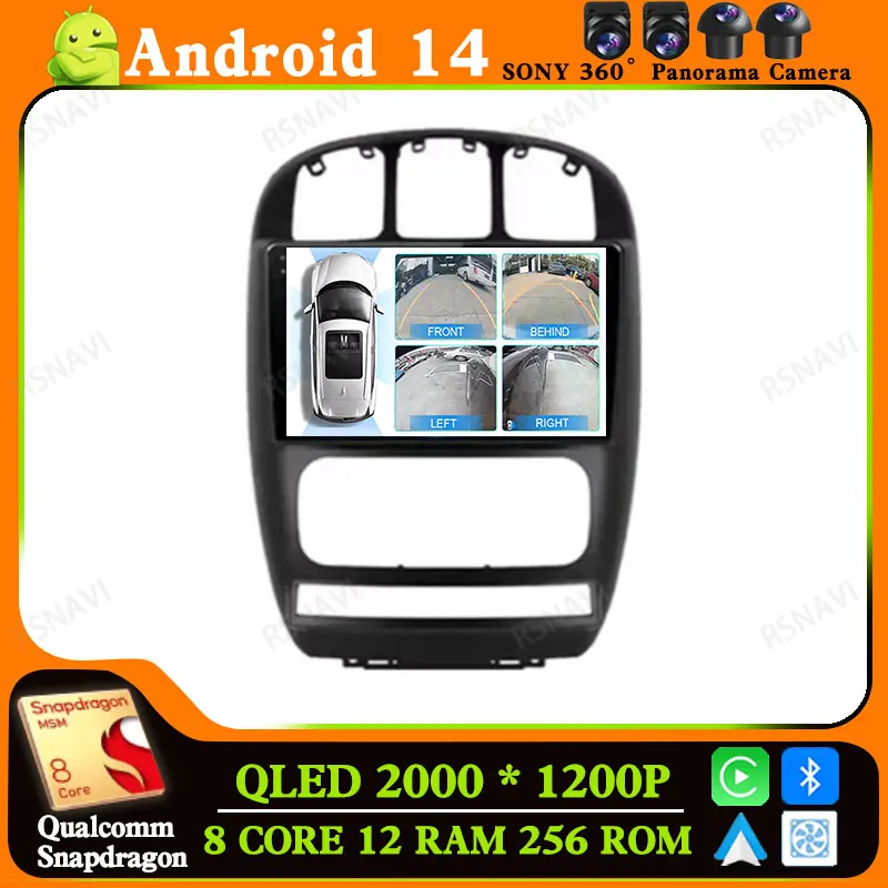 Автомагнитола на Android 14 для Dodge Caravan 4 Chrysler Grand Voyager RS 2000-2012 навигация мультимедиа 4G
