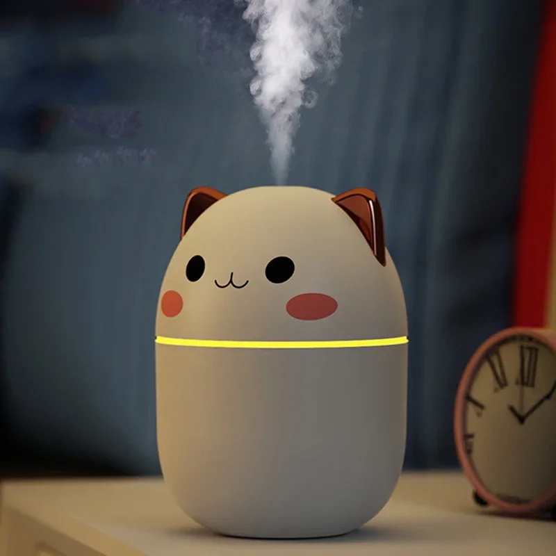 

200ml Air Humidifier Cute Kawaiil Diffuser With Night Light Cool Mist For Bedroom Car Plants Purifier Humificador