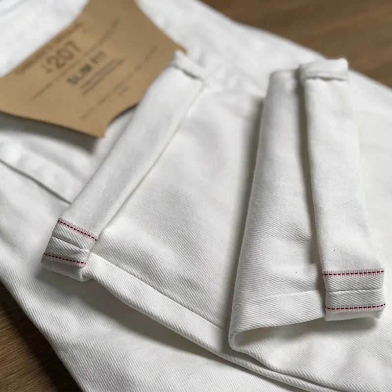 13 унций белые серые тканевые джинсы мужские тяжелые красные облегающие прямые