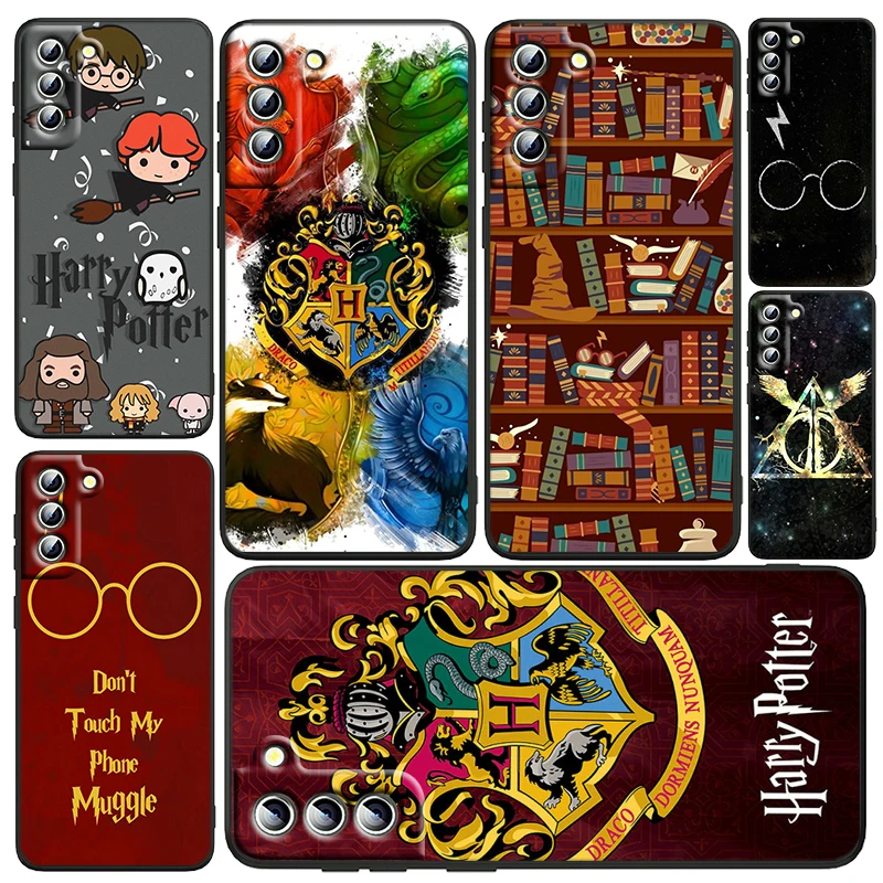 

Ring Potters Luxury Harries Phone Case For Samsung Galaxy S23 S22 S21 S20 FE Ultra Pro Lite S10 S10E S9 Plus 5G Black Funda