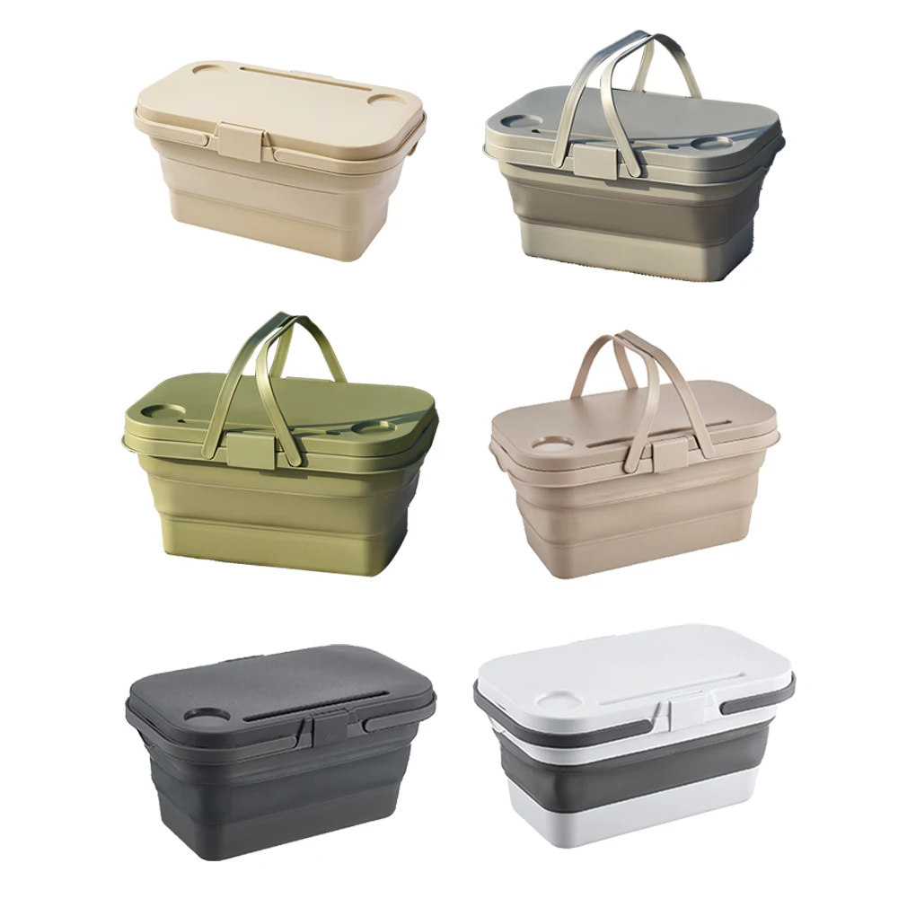 

Storage Case Picnic Supplies Foldable Box Fine Workmanship Multipurpose Food Container Large Capacity Camping Equipment