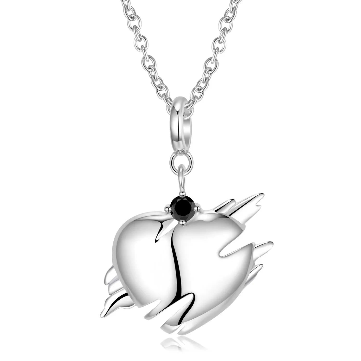Latest Design Personality Broken Heart Necklace Creative Human Chest Rib Hollow Love Pendant Necklace Friendship Gift Jewelry