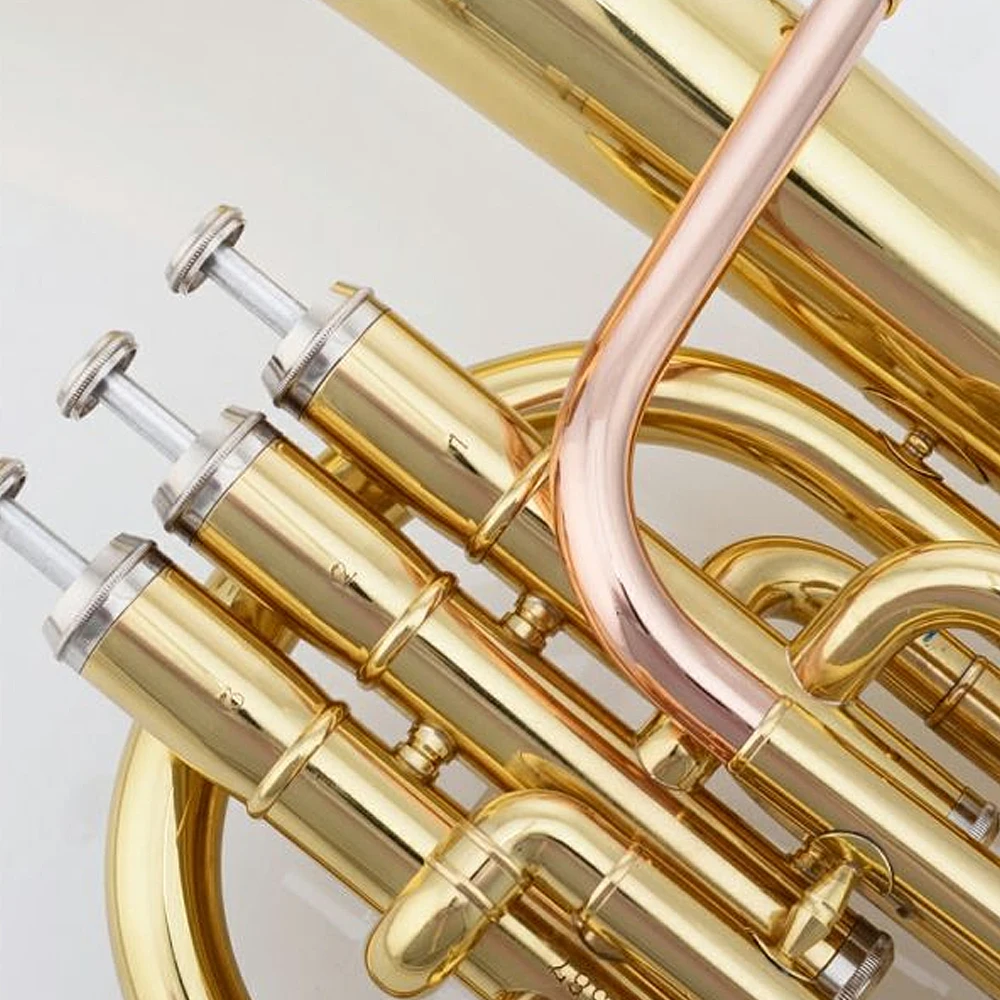 Альтовая труба Eflat Латунь Лакированный золотой альт-рог 3 вертикальный ключ