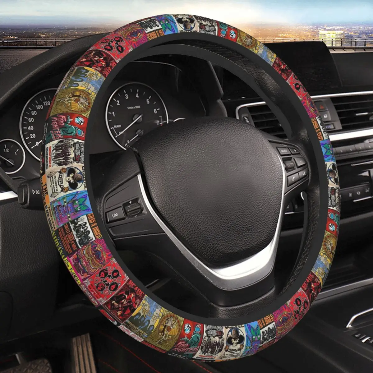 

Rock Band Posters Thickening Car Steering Wheel Cover 38cm Universal Suitable Car-styling Car Accessories
