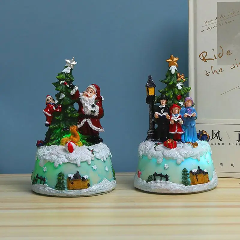 

Рождественские украшения, Рождественская светящаяся музыкальная шкатулка, Снежная сцена, дом, Рождественская фотография