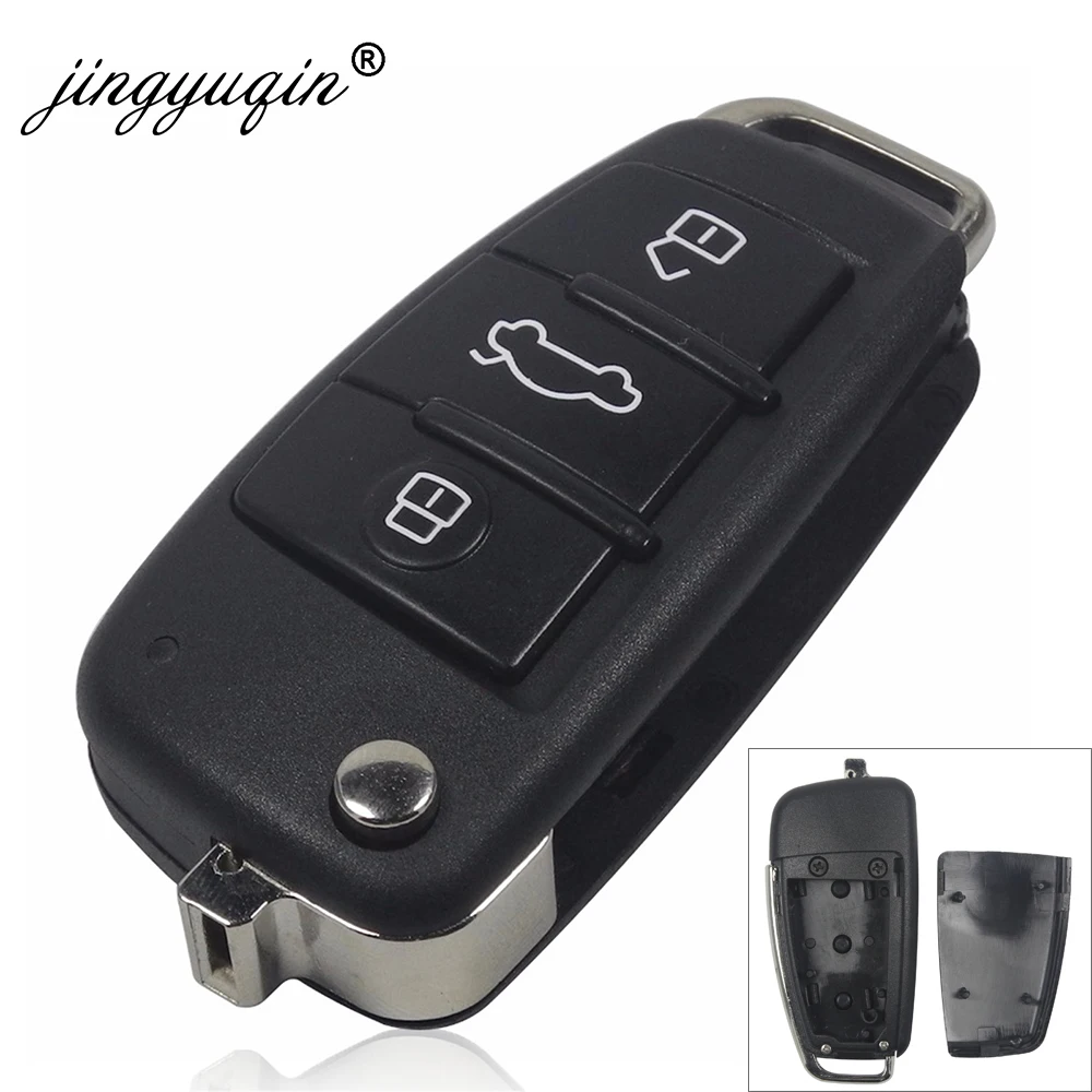 

Корпус выкидного ключа Jingyuqin VVDI KD JMD с 3 кнопками для AUDI A2 A3 A4 A6 A6L A8 TT XKA600EN B02, сменный корпус-футляр