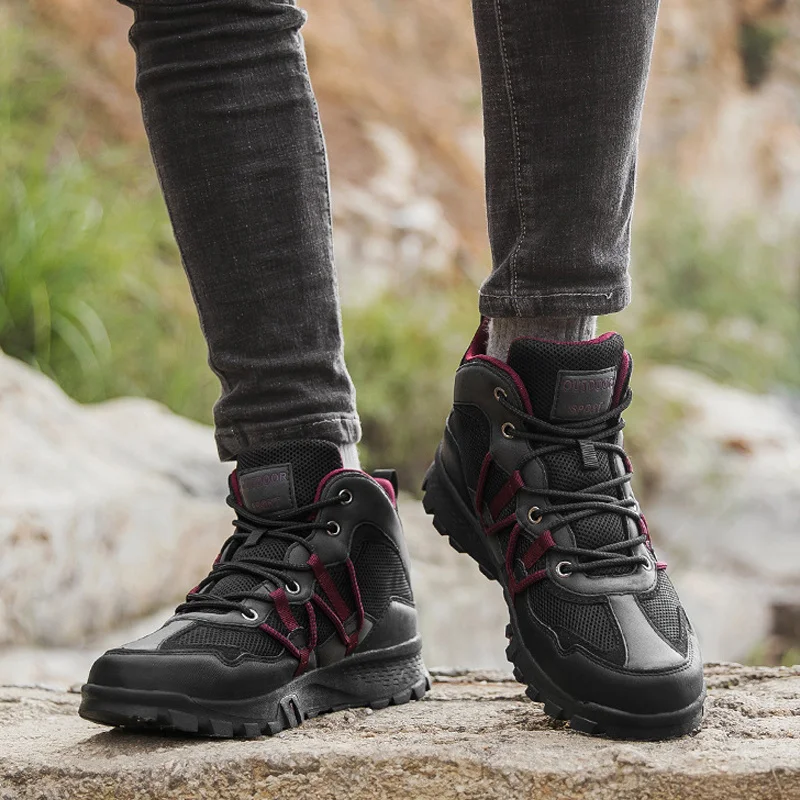 SALUDAS Men's Trail Hiking Boots Outdoors Jungle Combat Travel Mountaineering Boots Non-slip Breathable Hunting Trekking Shoes