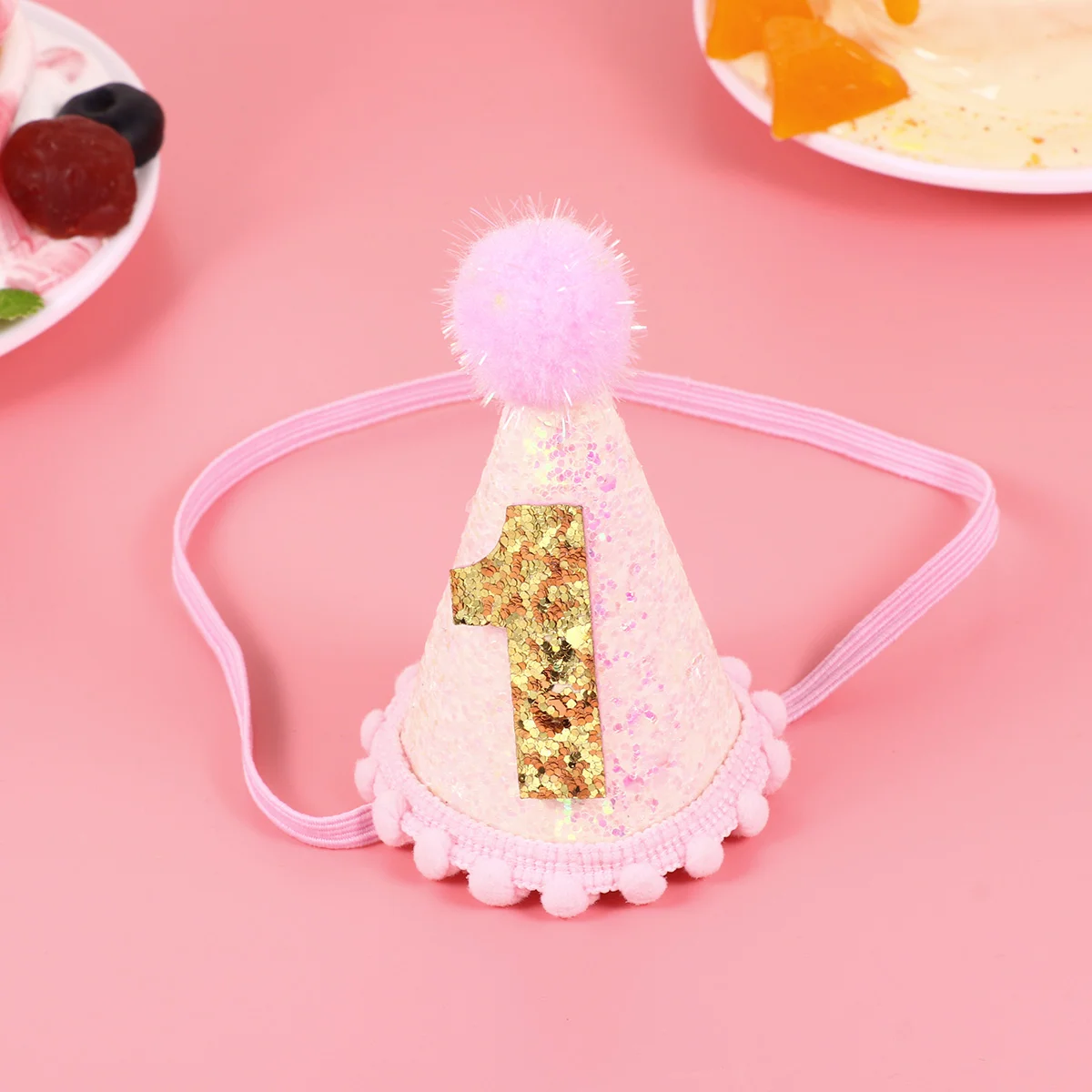 

Hat Birthday Party 1St Cone Year Baby Old Hats 1Rd First Girl Number Happy Cap Shower Bday Sparkly Band Hair Headband Kids