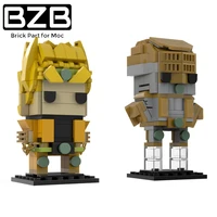 bzb moc 82909 japanese manga characters dio the world brickheadz building blocks kit anime figure model kids puzzle toy gift