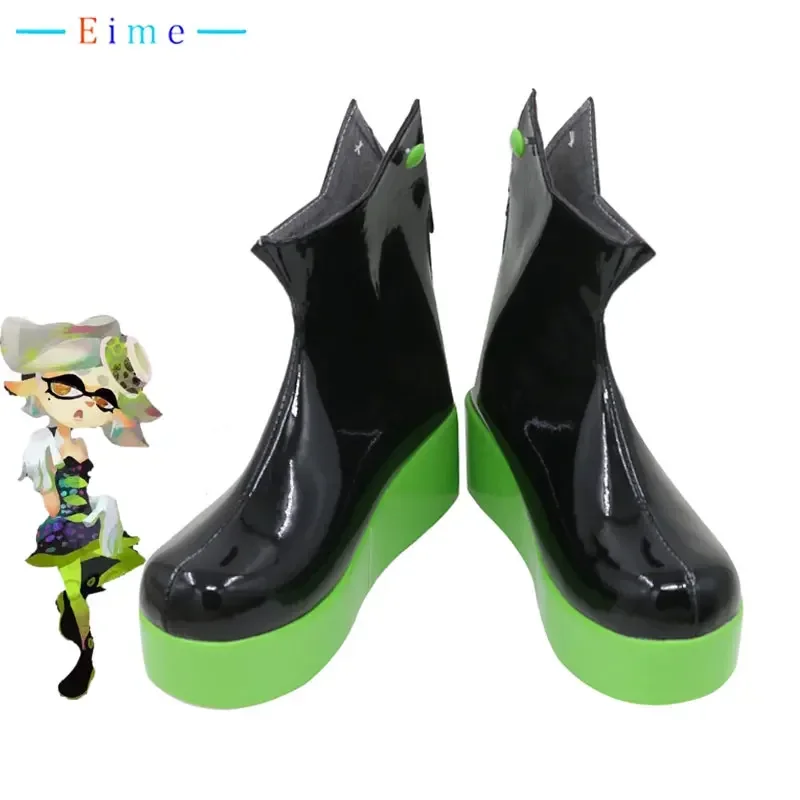 Фото Обувь для косплея Final Splatfest Inkling Squid Marie, обувь для косплея в стиле аниме, обувь из искусственной кожи, карнавальные ботинки на Хэллоуин, изготовленные на заказ №2