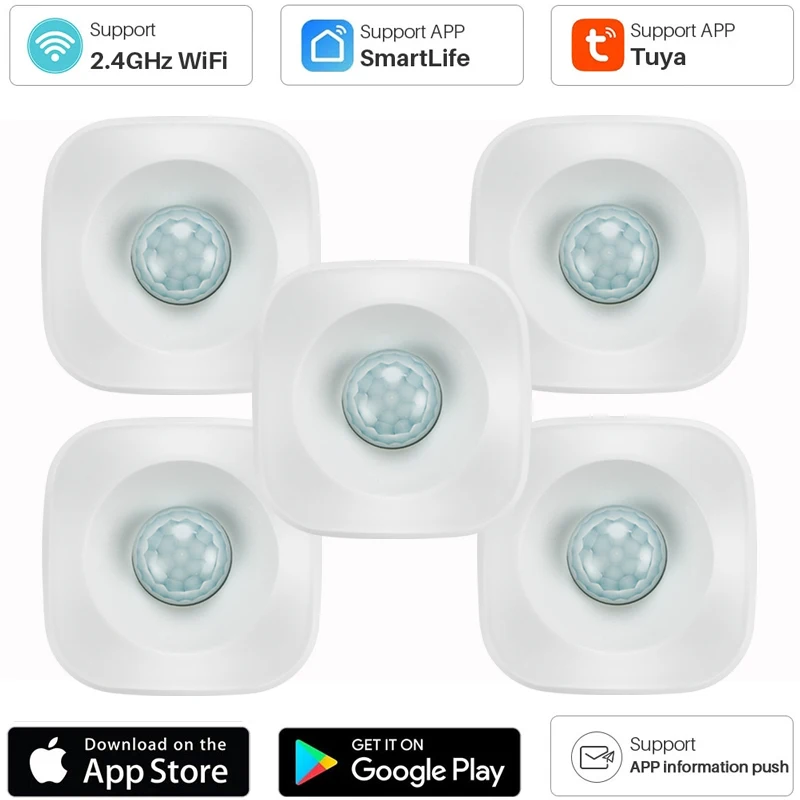 

Беспроводной инфракрасный датчик движения Tuya, Wi-Fi сенсор для охранной сигнализации с управлением через приложение