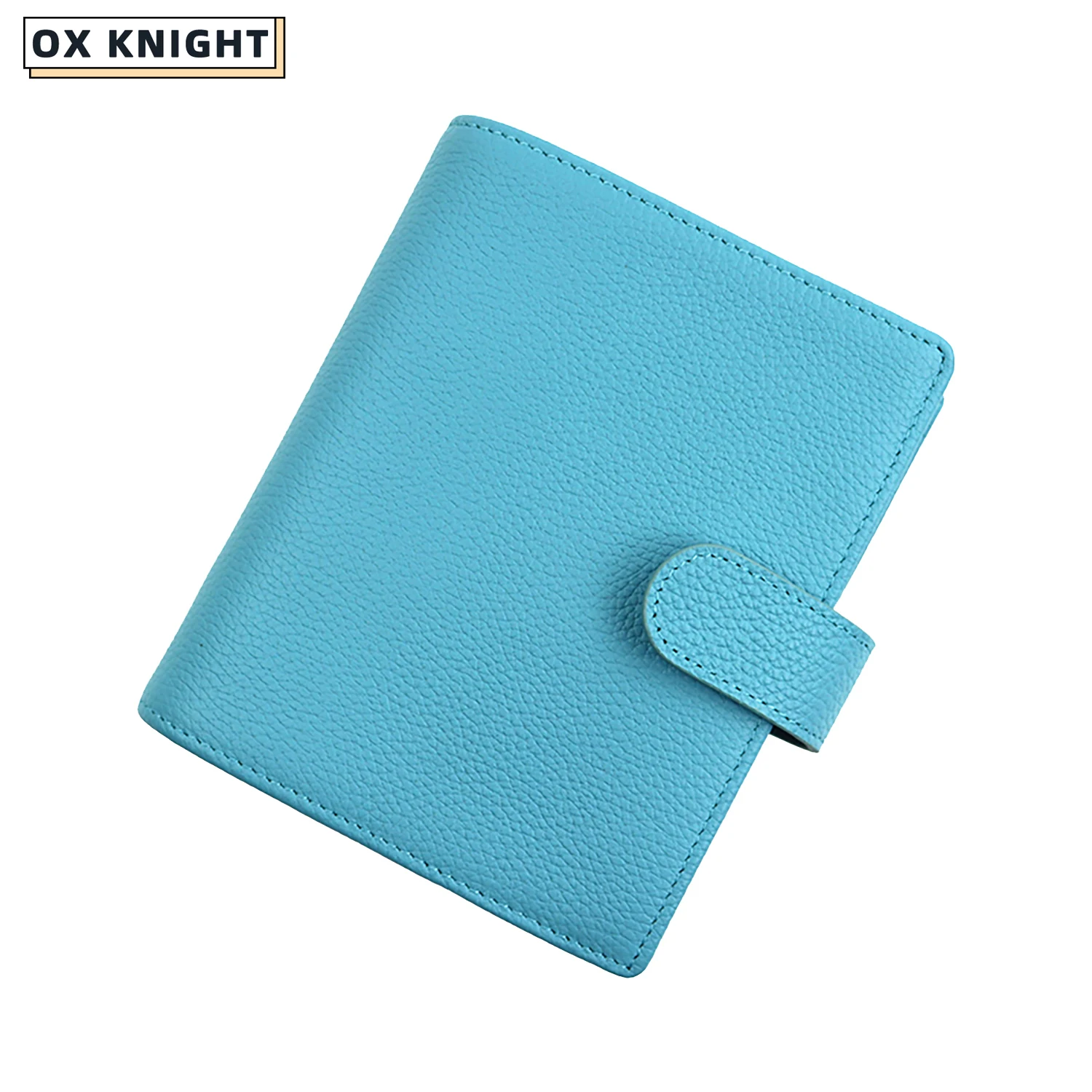 OX KNIGHT Genuine A7 Size Notebook Planner Cover Pebbled Grain Cowhide Student Planner Organizer School Supplies 2022 Stationery