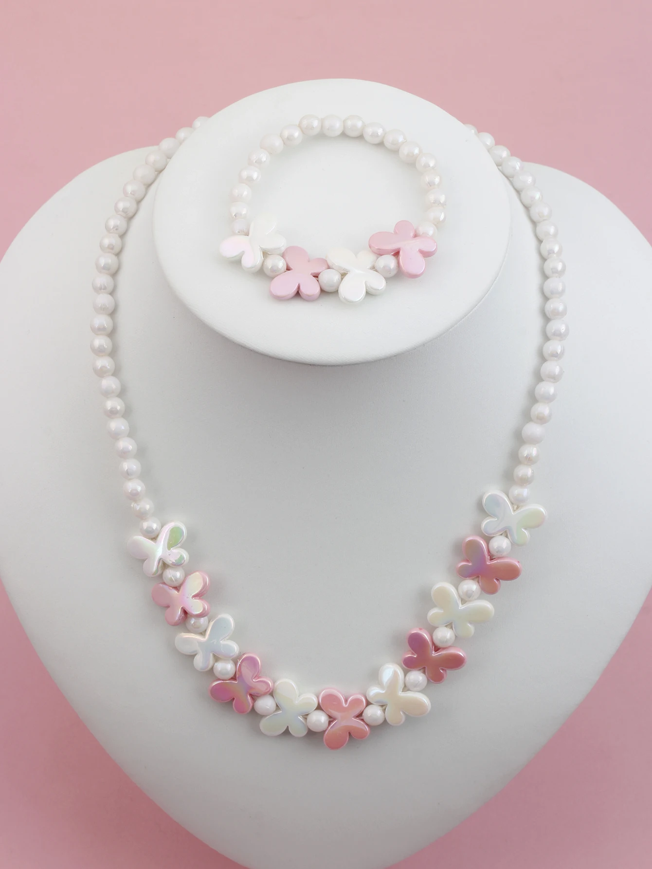 2 шт./компл. ожерелья и браслеты из бисера украшенные бабочками для повседневной