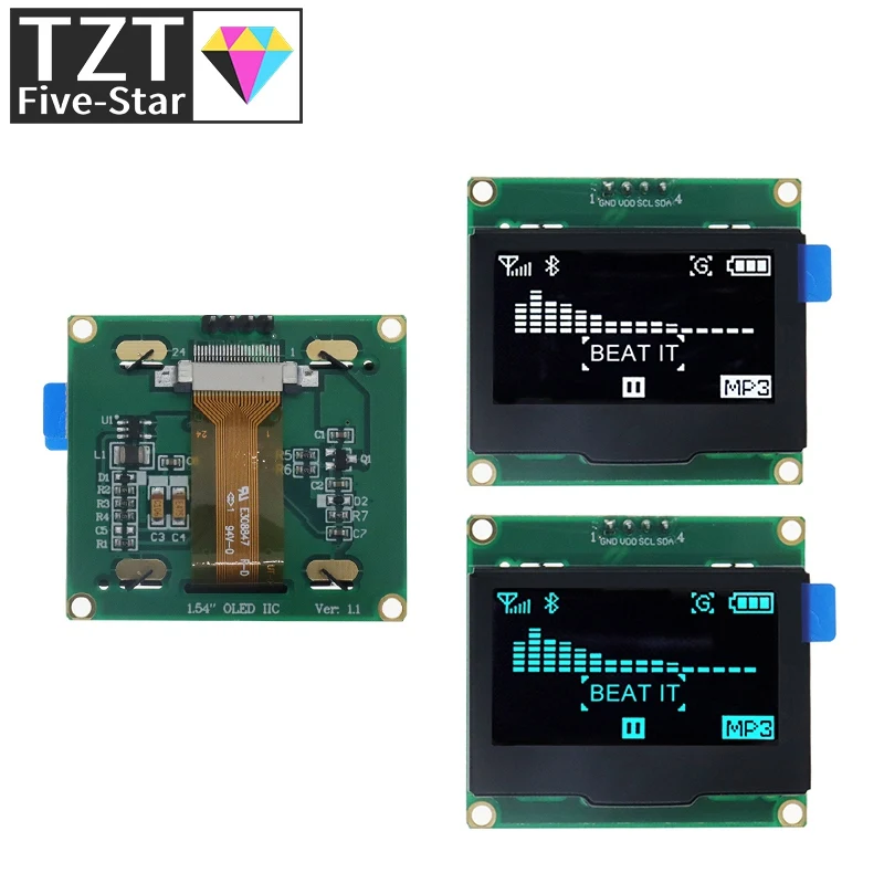 4-контактный OLED-модуль 1 54 дюйма белый синий SPI IIC I2C интерфейс SPD0301 драйвер 128x6 4