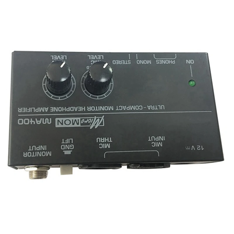 MA400 Headphone Preamplifier Microphone Audio 6.35Mm &amp 3.5Mm Outputs Mixer US Plug