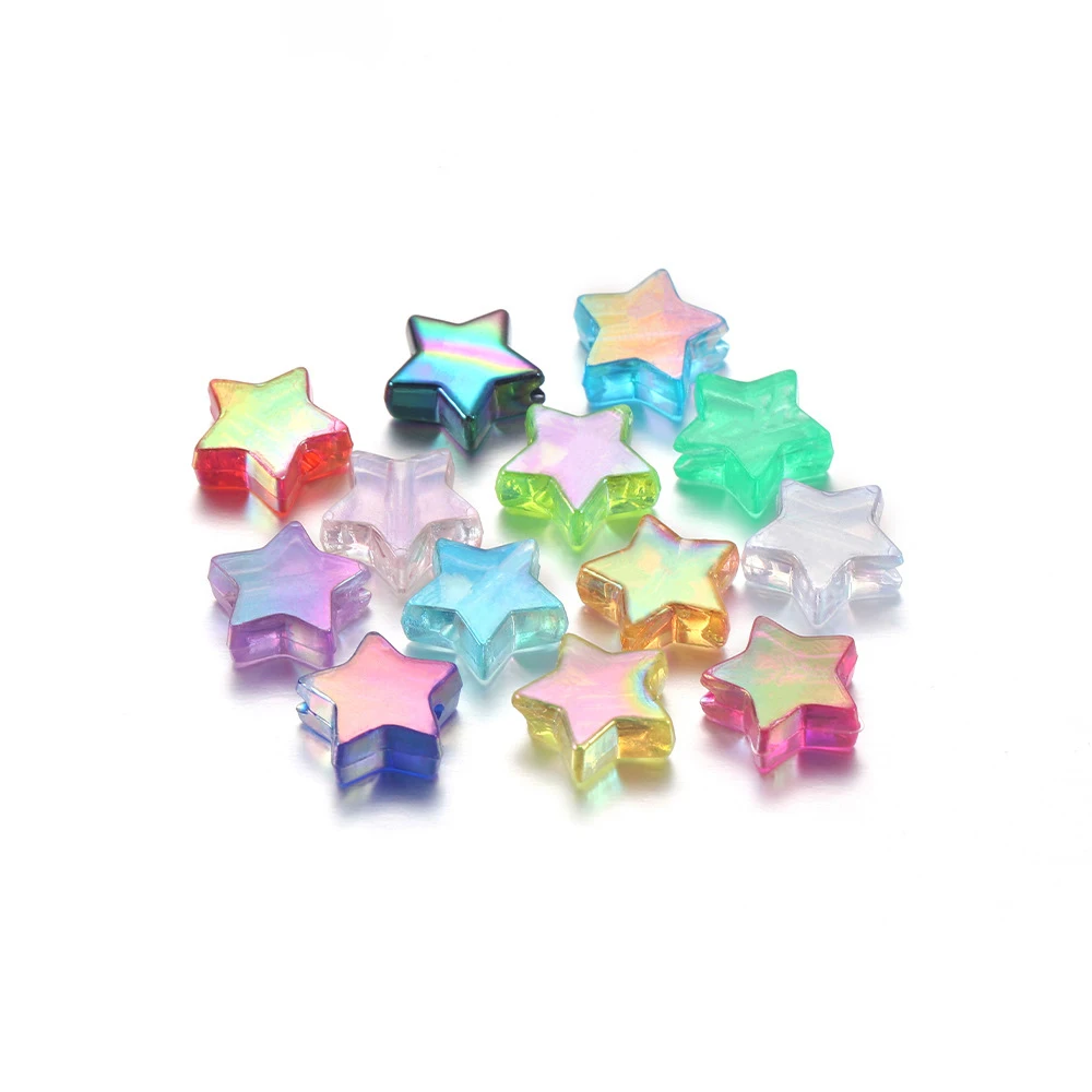 100 шт. Кристальные бусины AB Star разноцветные акриловые для бисероплетения с