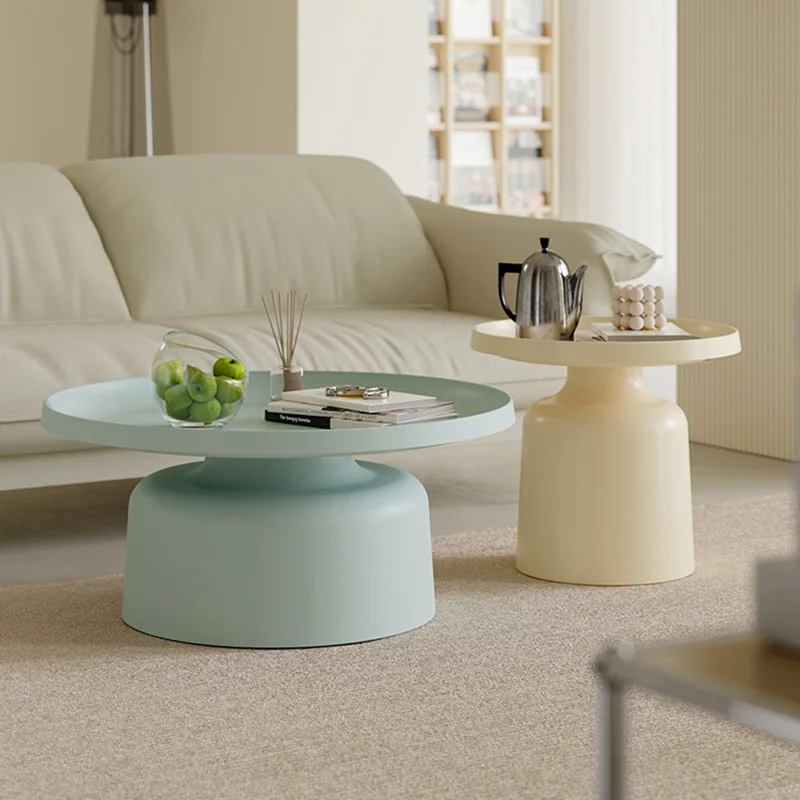 

Round Small Breakfast Coffee Table Bedroom Modern Simple Nordic Standing Coffee Table Cute Black Basse De Salon Home Furniture